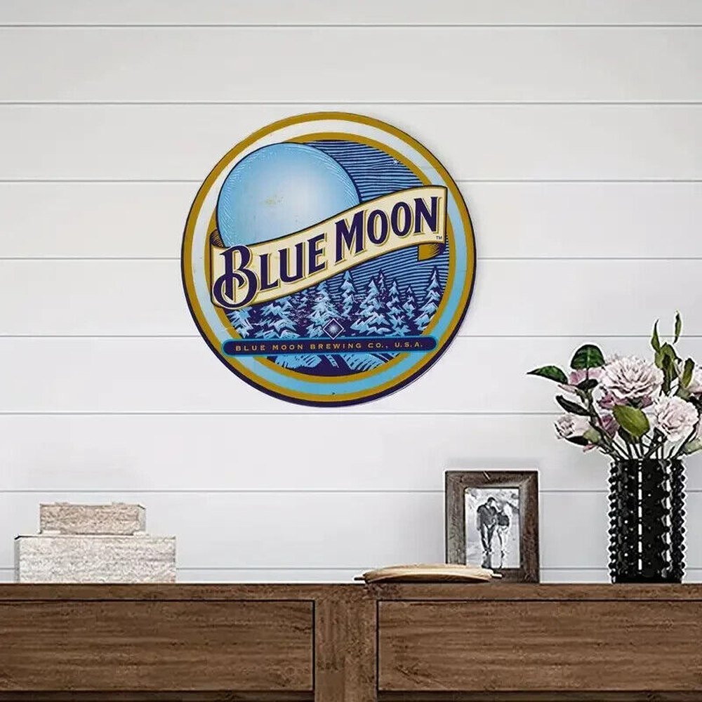 Blue Moon Beer Vintage Style Novelty 8" Round Metal Sign NEW! Home & Garden:Home Décor:Plaques & Signs Style Your Walls